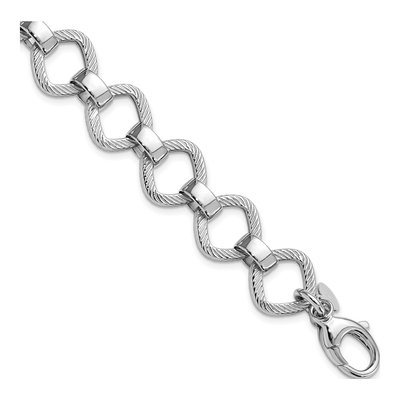 Sterling Silver 15mm Hollow Link Chain Bracelet