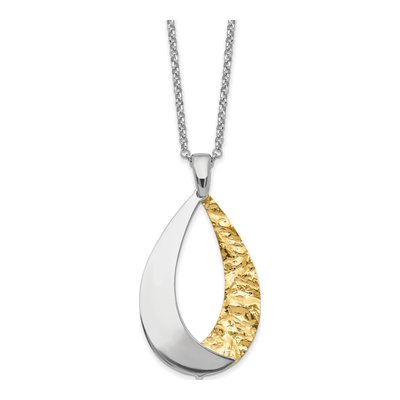 Gold-Plated Sterling Silver Rolo Pendant Necklace