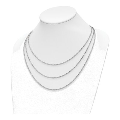 Sterling Silver 1.4mm Hollow Multi-Layer Twisted Box Chain – view 3