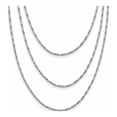 Sterling Silver 1.4mm Hollow Multi-Layer Twisted Box Chain