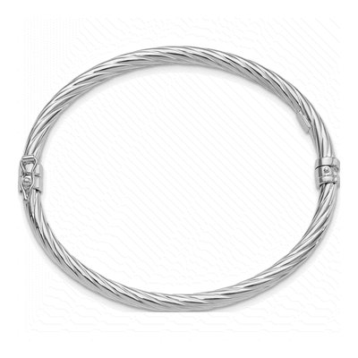 Sterling Silver Twisted Bangle Bracelet – view 2