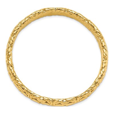 Gold-Plated Sterling Silver Textured Hollow Bangle Bracelet – view 2