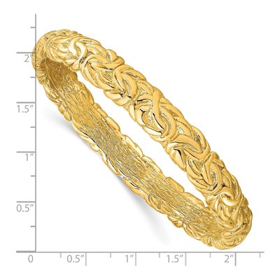 Gold-Plated Sterling Silver Textured Hollow Bangle Bracelet – view 3