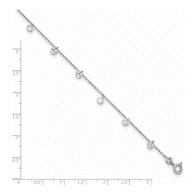 Sterling Silver CZ Station Anklet – view 5