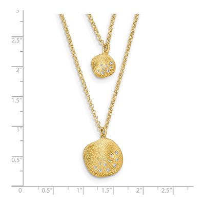 Gold-Plated Sterling Silver CZ 2-Strand Necklace – view 5