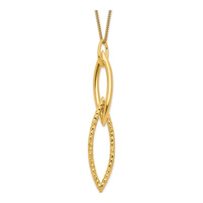 Gold-Plated Sterling Silver Diamond-Cut Pendant Necklace