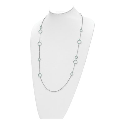 Sterling Silver Aqua Enamel Pendant Necklace – view 3
