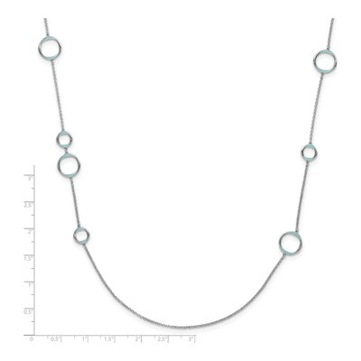 Sterling Silver Aqua Enamel Pendant Necklace – view 5