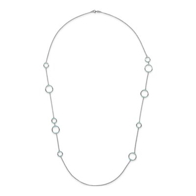 Sterling Silver Aqua Enamel Pendant Necklace – view 6