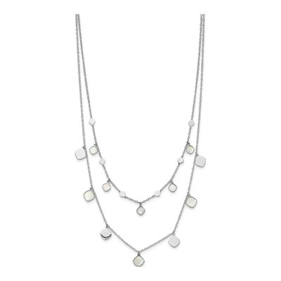Sterling Silver Mother of Pearl Mop 2-Strand Necklace – view 4