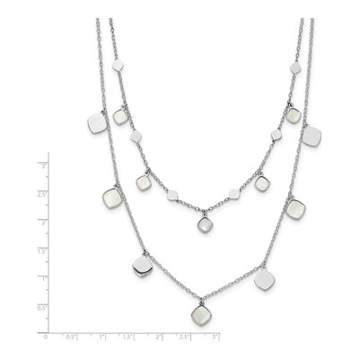 Sterling Silver Mother of Pearl Mop 2-Strand Necklace – view 5