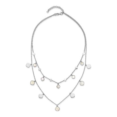 Sterling Silver Mother of Pearl Mop 2-Strand Necklace – view 6