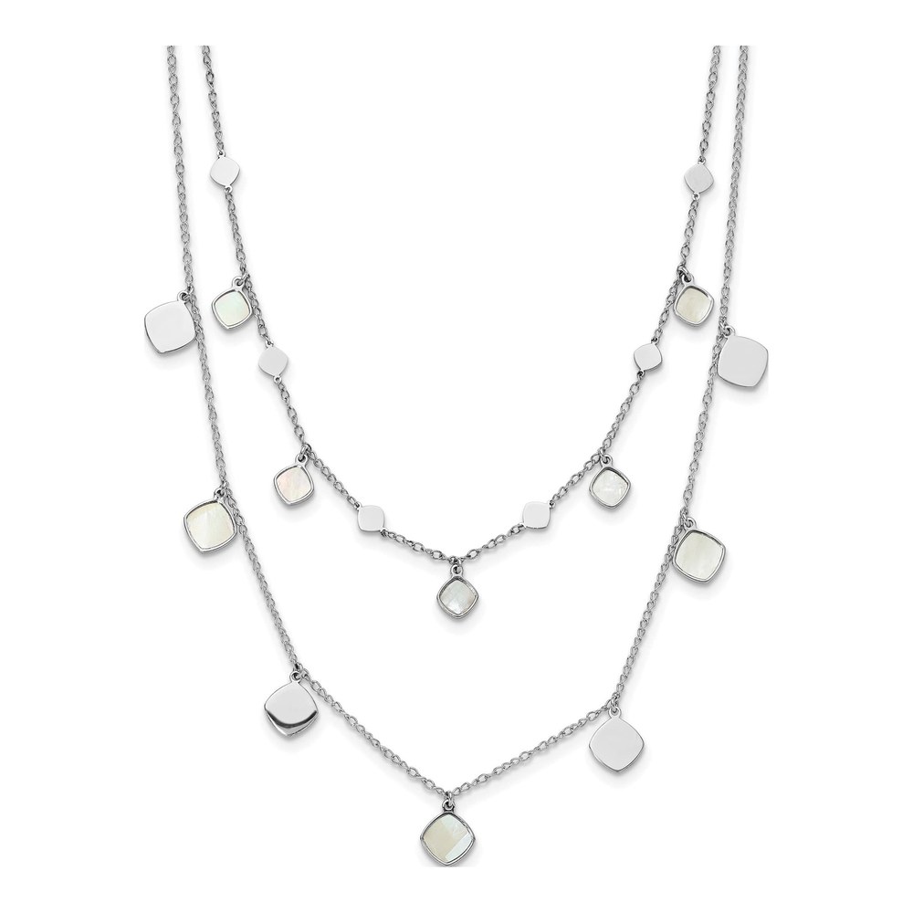 Sterling Silver Mother of Pearl Mop 2-Strand Necklace