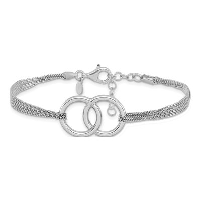 Sterling Silver Multi-Strand Curb Bracelet – view 3