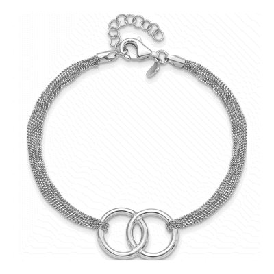 Sterling Silver Multi-Strand Curb Bracelet – view 5