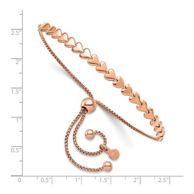 Rose Gold-Plated Sterling Silver Heart Bolo Bracelet – view 2