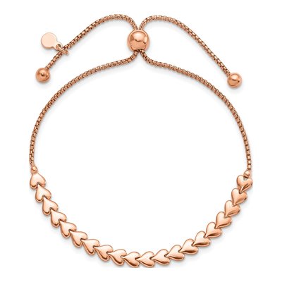 Rose Gold-Plated Sterling Silver Heart Bolo Bracelet – view 3