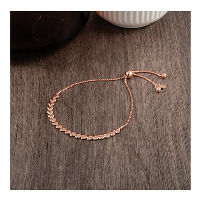 Rose Gold-Plated Sterling Silver Heart Bolo Bracelet – view 5
