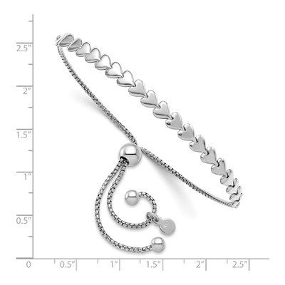 Sterling Silver Heart Bolo Bracelet – view 2