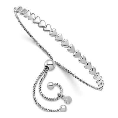 Sterling Silver Heart Bolo Bracelet