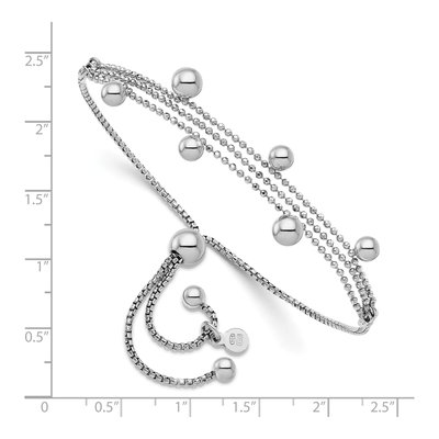 Sterling Silver Beaded Bolo Bracelet – view 2