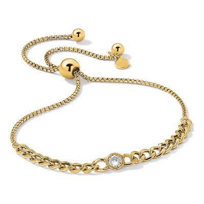 Gold-Plated Sterling Silver CZ Bolo Bracelet – view 6