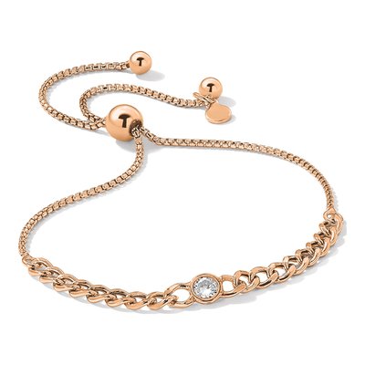 Rose Gold-Plated Sterling Silver CZ Bolo Bracelet – view 6