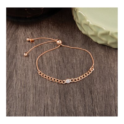 Rose Gold-Plated Sterling Silver CZ Bolo Bracelet – view 7