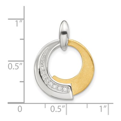 Gold-Plated Sterling Silver CZ Rh-P Pendant – view 4