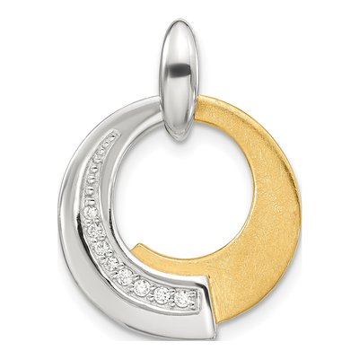 Gold-Plated Sterling Silver CZ Rh-P Pendant