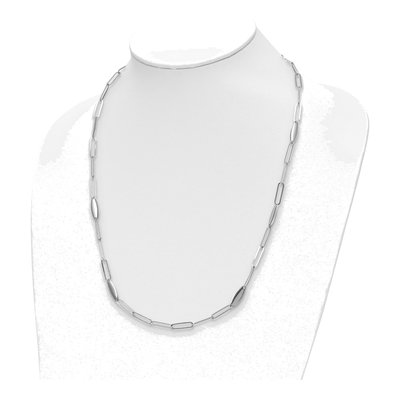 Sterling Silver Flat Oval Link Necklace – view 3