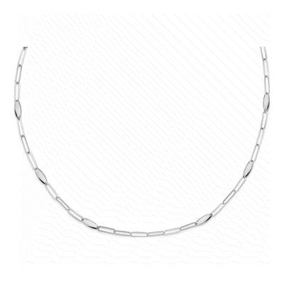 Sterling Silver Flat Oval Link Necklace – view 4