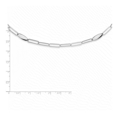 Sterling Silver Flat Oval Link Necklace – view 5