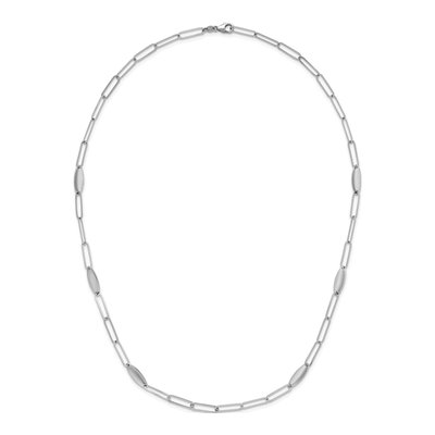 Sterling Silver Flat Oval Link Necklace – view 6