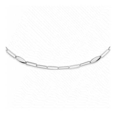 Sterling Silver Flat Oval Link Necklace