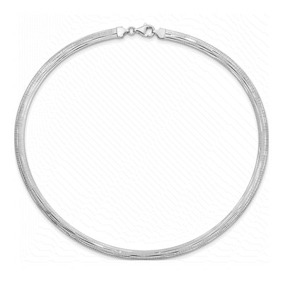 Sterling Silver Reversible Omega Necklace – view 3