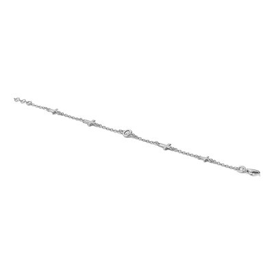 Sterling Silver CZ Cross Bracelet – view 7