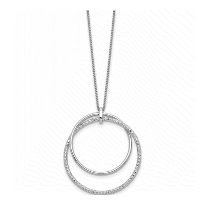 Sterling Silver Diamond-Cut Curb Pendant Necklace – view 3