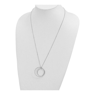 Sterling Silver Diamond-Cut Curb Pendant Necklace – view 5