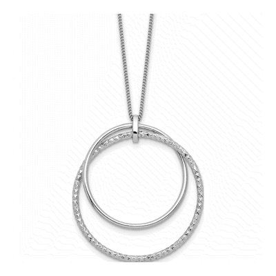 Sterling Silver Diamond-Cut Curb Pendant Necklace
