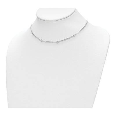Sterling Silver CZ Necklace, 16in Curb Chain | Leslie's – view 4