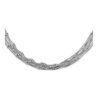 Sterling Silver Seven Strand Beaded Necklace