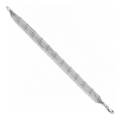 Sterling Silver Seven Strand Beaded Bracelet – view 2