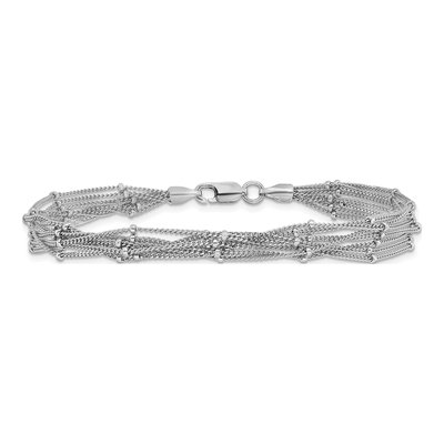Sterling Silver Seven Strand Beaded Bracelet – view 3