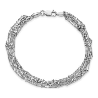 Sterling Silver Seven Strand Beaded Bracelet – view 4
