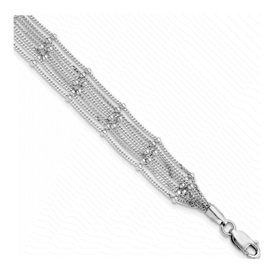 Sterling Silver Seven Strand Beaded Bracelet