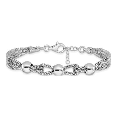 Sterling Silver 4-Strand Beaded Bracelet – view 4