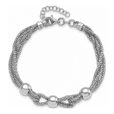 Sterling Silver 4-Strand Beaded Bracelet – view 6