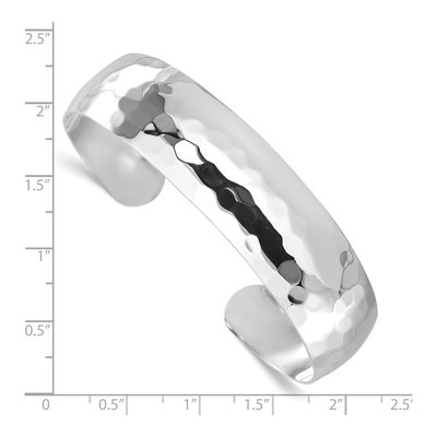 Sterling Silver Hammered Cuff Bracelet – view 3