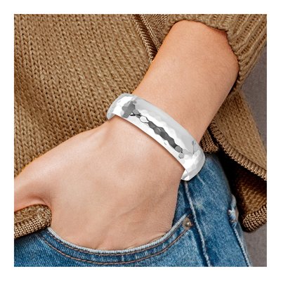 Sterling Silver Hammered Cuff Bracelet – view 4